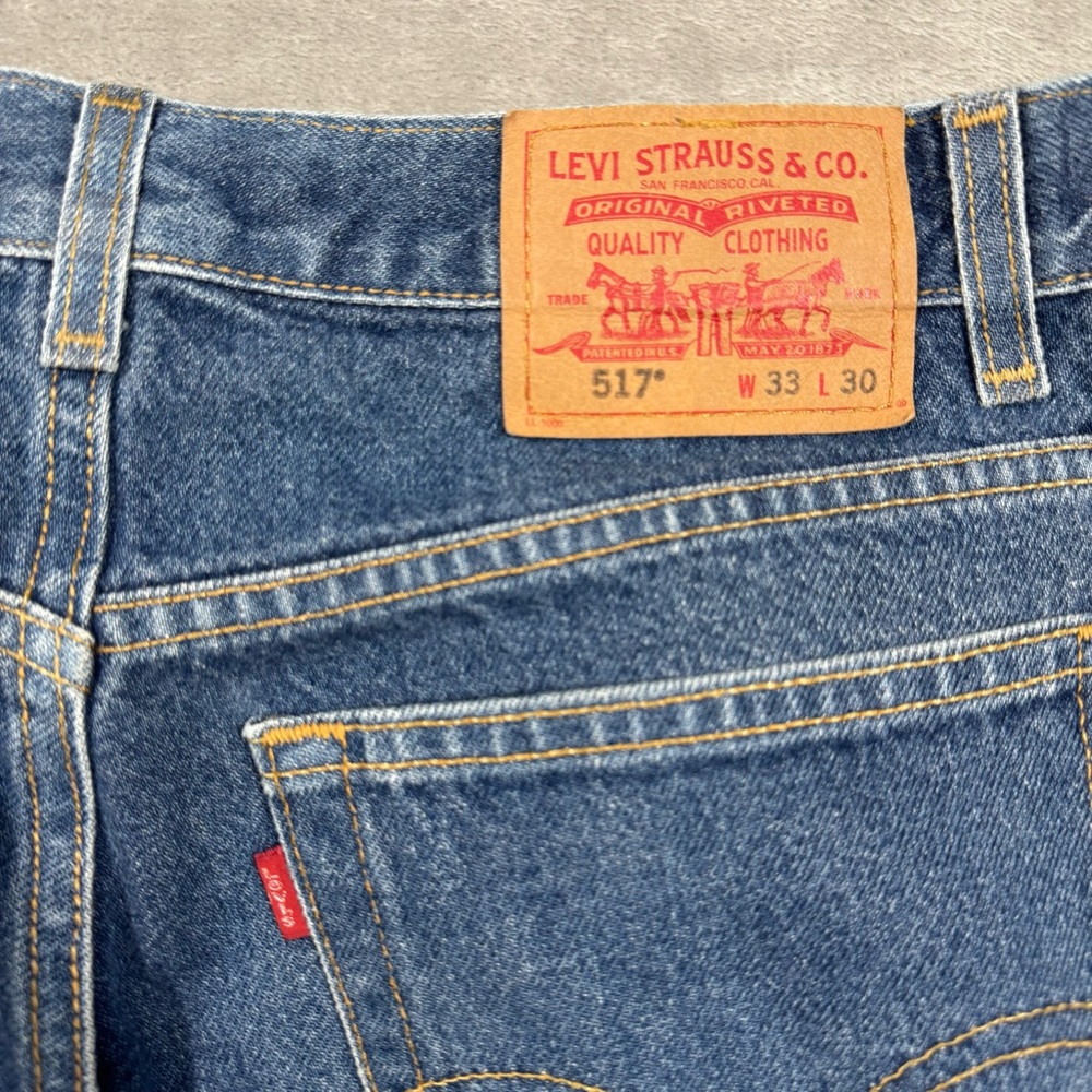 VTG Y2K Levi's 517 Bootcut Jeans Men's 33x30 Blue Medium Wash 2000's Distressed - Picture 15 of 15